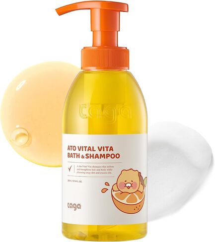 TAGA ATO Vital Vita Kids Bath & Shampoo 300 ml | Vegan Hypoallergenic All-in-One Bath & Hair Cleanser with Ceramide & Vitamins | Gentle Hydration for Family in Saudi Arabia