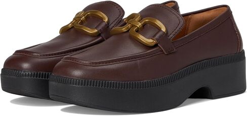 FitFlop Womens F-luma Square-Chain Leather Loafers in Saudi Arabia
