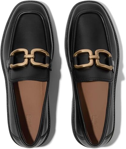 FitFlop Womens F-luma Square-Chain Leather Loafers in Saudi Arabia