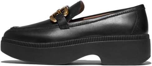 FitFlop Womens F-luma Square-Chain Leather Loafers in Saudi Arabia