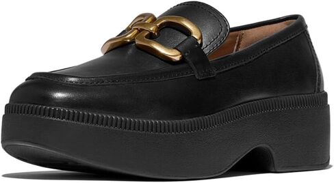 FitFlop Womens F-luma Square-Chain Leather Loafers in Saudi Arabia