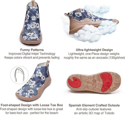 UIN Women's Walking Shoes High Top Knitted Boots Casual Lightweight Comfort Fashion Sneaker Madrid in Saudi Arabia