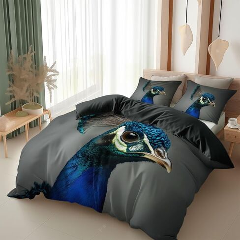 Toddler Size Duvet Cover 40 X 60 Inches - Abstract Doodle Style Tiger Animal, Brushed Microfiber Reversible Comforter Cover, 2 Pieces Soft & Breathable Grey Bedding Set with 1 Pillow Shams in Saudi Arabia
