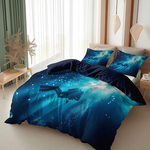 Toddler Size Duvet Cover 40 X 60 Inches - Wooden Stripes Boat Shells, Brushed Microfiber Reversible Comforter Cover, 2 Pieces Soft & Breathable Light Blue Bedding Set with 1 Pillow Shams in Saudi Arabia