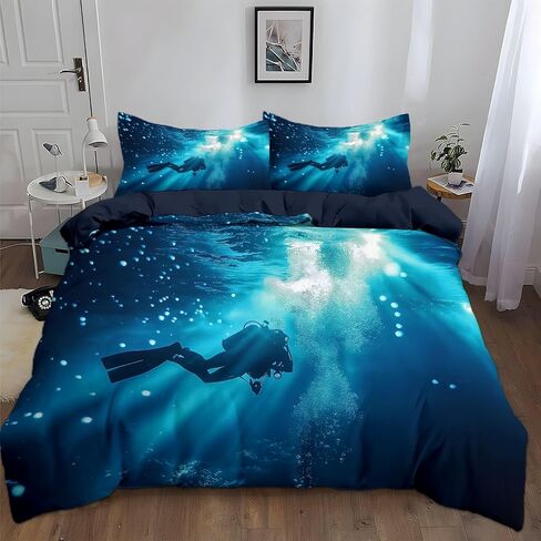 Toddler Size Duvet Cover 40 X 60 Inches - Wooden Stripes Boat Shells, Brushed Microfiber Reversible Comforter Cover, 2 Pieces Soft & Breathable Light Blue Bedding Set with 1 Pillow Shams in Saudi Arabia