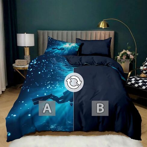 Toddler Size Duvet Cover 40 X 60 Inches - Wooden Stripes Boat Shells, Brushed Microfiber Reversible Comforter Cover, 2 Pieces Soft & Breathable Light Blue Bedding Set with 1 Pillow Shams in Saudi Arabia