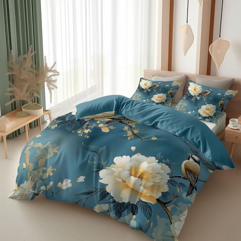 Toddler Size Duvet Cover 40 X 60 Inches - Abstract Style Vertical Lines Pattern, Brushed Microfiber Reversible Comforter Cover, 2 Pieces Soft & Breathable Petroleum Blue Bedding Set in Saudi Arabia