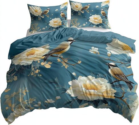 Toddler Size Duvet Cover 40 X 60 Inches - Abstract Style Vertical Lines Pattern, Brushed Microfiber Reversible Comforter Cover, 2 Pieces Soft & Breathable Petroleum Blue Bedding Set in Saudi Arabia