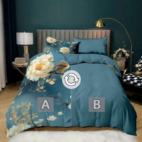 Toddler Size Duvet Cover 40 X 60 Inches - Abstract Style Vertical Lines Pattern, Brushed Microfiber Reversible Comforter Cover, 2 Pieces Soft & Breathable Petroleum Blue Bedding Set in Saudi Arabia