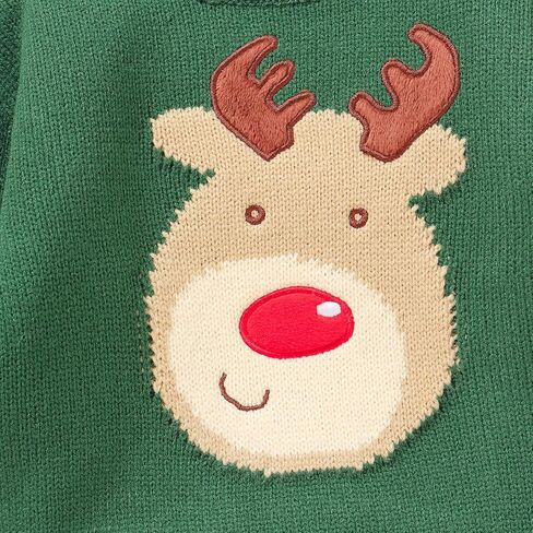 سترة عيد الميلاد للأطفال الصغار من الأولاد والبنات، بلوفر مطرز على شكل سانتا كلوز/الرنة، ملابس علوية متماسكة للرضع في فصل الشتاء in Kuwait