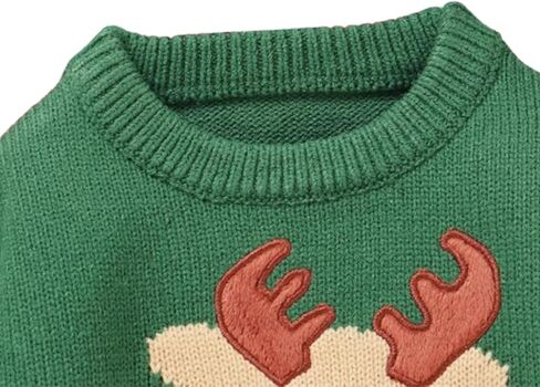 سترة عيد الميلاد للأطفال الصغار من الأولاد والبنات، بلوفر مطرز على شكل سانتا كلوز/الرنة، ملابس علوية متماسكة للرضع في فصل الشتاء in Kuwait