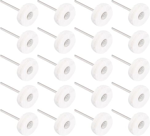 20 Pack Little Buffing Wheel 1/8 Inch Cloth Polishing Wheels Polishing Buffing Wheel Little Buffer Wheels for Rotary Tools (White) in Saudi Arabia
