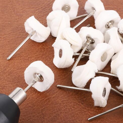 20 Pack Little Buffing Wheel 1/8 Inch Cloth Polishing Wheels Polishing Buffing Wheel Little Buffer Wheels for Rotary Tools (White) in Saudi Arabia