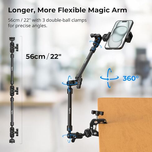 ذراع سحرية لسطح المكتب من SmallRig مع مجموعة مشابك على شكل سرطان البحر (إصدار متوافق مع MagSafe) 5626 in Kuwait