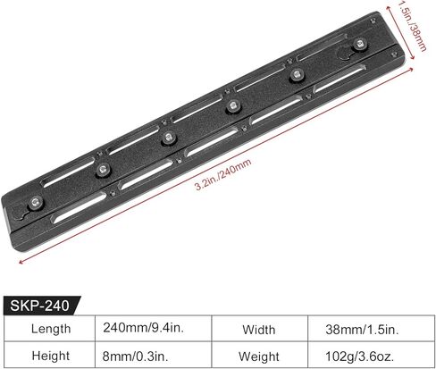 9.45 بوصة Keymod إلى Arca Swiss السكك الحديدية جبل لوحة محول الملحقات ل ترايبود ، 240 مللي متر SKP-240 in Saudi Arabia