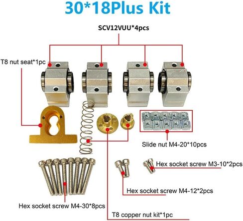 مجموعة ترقية CNC 3018 Pro X-Axis لجهاز التوجيه CNC 3018 Pro Machine مكونات معدنية لتعزيز الاستقرار، مجموعة ترقية الدقة أجزاء ماكينة CNC DIY CNC ترقيات ملحقات جهاز التوجيه (SCS10VUU) in Kuwait