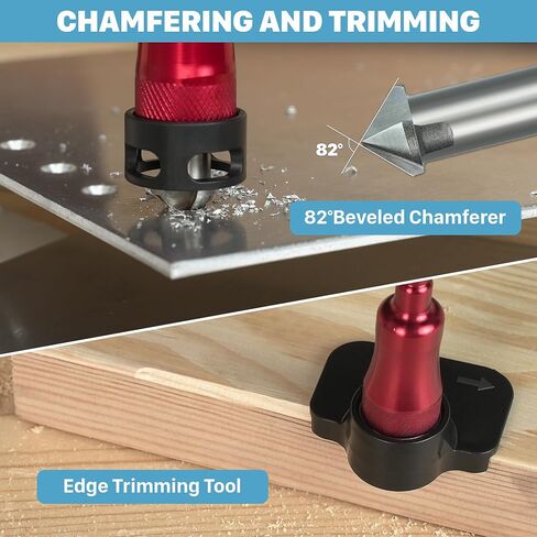 KEENTECH 10-in-1 Countersink Drill Bit Set with A Screwdriver Bit, 2.8/3.2/3.5/4.0 mm Drill Dia x 8/10 mm Countersink Dia, M2 HSS Countersink Bits for #4-#10 Screws, Chamfer Tool Includ in Saudi Arabia