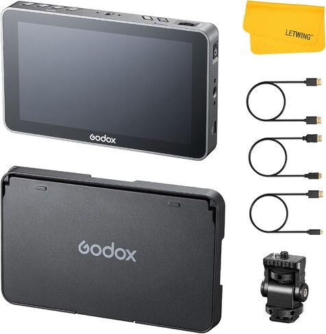 GODOX GM6S Pro 5.5inch Camera Field Monitor, 4K HDMI Camera Monitor, 2000nit±10% Ultra Bright Video Monitors, 1920x1080 IPS Touch Screen, Input & Output 3D LUT, All-Metal Body, with Foldable Sunshade in Saudi Arabia