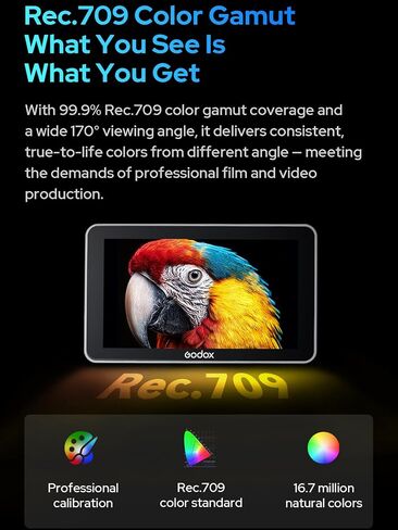 GODOX GM6S Pro 5.5inch Camera Field Monitor, 4K HDMI Camera Monitor, 2000nit±10% Ultra Bright Video Monitors, 1920x1080 IPS Touch Screen, Input & Output 3D LUT, All-Metal Body, with Foldable Sunshade in Saudi Arabia