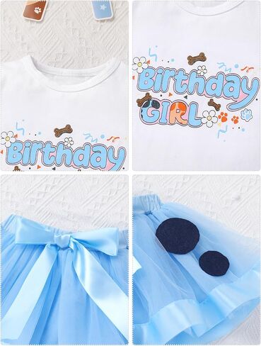 AWIBMK Birthday Girl Dress 1 2 3 4 5 6 Years Cake Smash Outfits Long Sleeve Top Tutu Skirt Hair Clips Photoshoot Set in Saudi Arabia