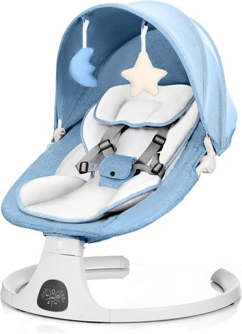 Baby Swing 3 in 1 Multifunctional Infant Rocker, Portable with Remote Control, 5-Point Seat Belt, 5 Auto Rocking, 3 Speed Timer, Electric with Music (0-12 Months) (Grey) in Saudi Arabia