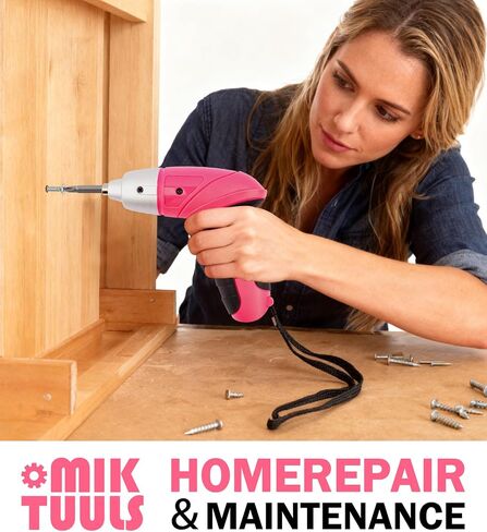 Electric Screwdriver 58pc Tool Set, Cordless & Rechargeable 3.6V Small Power Screwdriver Home Tool Kit Set with Compact Hand Box, Pink in Saudi Arabia