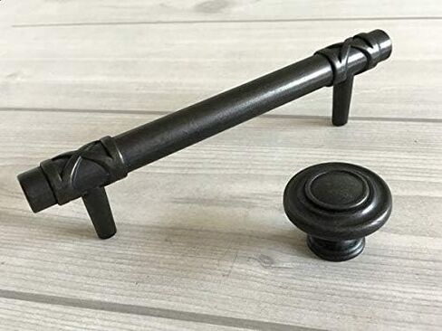 4.25 "C-C درج سحب مضمد سحب العتيقة الأسود البرونزية مقبض خزانة مقبض نمط خمر 4 1/4" 108 ملم مراكز (مقبض- ضياء: 1.3) in Kuwait