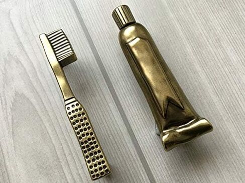 3 "C-C فرشاة الأسنان معجون الأسنان درج سحب خزانة الحمام باب سحب العتيقة الأسود بيوتر الذهب النحاس مقبض خزانة مقبض 76 ملم مراكز (بيوتر العتيقة، فرشاة الأسنان) in Saudi Arabia