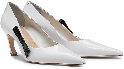 22élevé 65MM Contrast Bow-Detail Patent Leather Pumps in Saudi Arabia