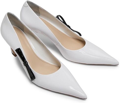 22élevé 65MM Contrast Bow-Detail Patent Leather Pumps in Saudi Arabia
