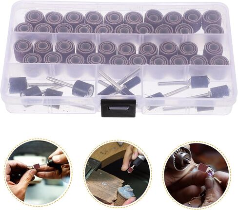 DOITOOL 132Pcs Sanding Drum Set with Mandrels Sleeves for Rotary Tools Precision Sanding Bands for Woodworking Durable Efficient Grinding Convenient Replacement in Saudi Arabia