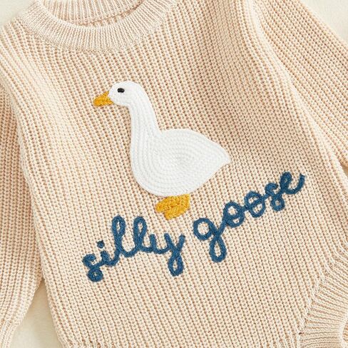 Baby Girl Boy Sweater Romper Silly Goose Knit Onesie Fall Winter 0-18M in Saudi Arabia