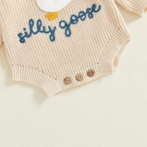 Baby Girl Boy Sweater Romper Silly Goose Knit Onesie Fall Winter 0-18M in Saudi Arabia