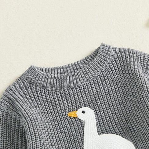 Newborn Baby Girl Boy Sweater Romper Silly Goose Embroidery Knit Long Sleeve Onesie Bodysuit Fall Winter Clothes in Saudi Arabia