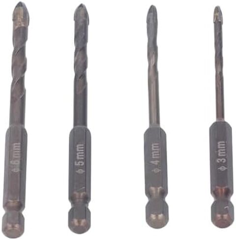4PCS Masonry Drill Bit 3mm 4mm 5mm 6mm Concrete Drilling Bit Set for Tile Slate Glass Plastic in Saudi Arabia