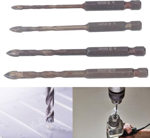 4PCS Masonry Drill Bit 3mm 4mm 5mm 6mm Concrete Drilling Bit Set for Tile Slate Glass Plastic in Saudi Arabia