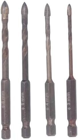 4PCS Masonry Drill Bit 3mm 4mm 5mm 6mm Concrete Drilling Bit Set for Tile Slate Glass Plastic in Saudi Arabia