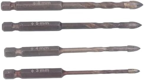 4PCS Masonry Drill Bit 3mm 4mm 5mm 6mm Concrete Drilling Bit Set for Tile Slate Glass Plastic in Saudi Arabia