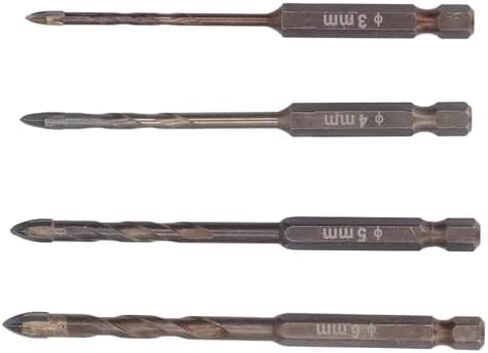 4PCS Masonry Drill Bit 3mm 4mm 5mm 6mm Concrete Drilling Bit Set for Tile Slate Glass Plastic in Saudi Arabia