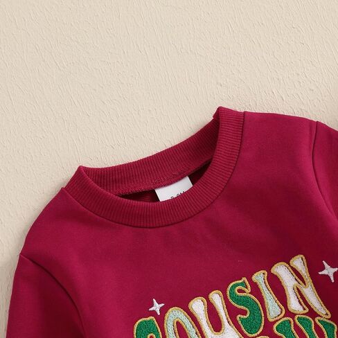 Cousin Crew Shirts Toddler Boys Girls Christmas Sweatshirt Gingerbread Man Print Long Sleeve Crew Neck Pullovers in Saudi Arabia