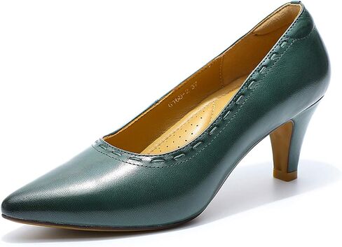 Mona flying Women's Leather Pointed Toe Dress Pumps Comfort High Heels Office Work Shoes for Ladies in Saudi Arabia