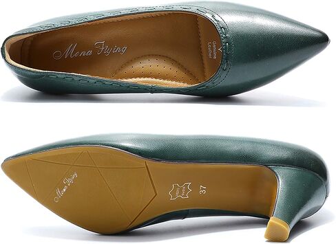 Mona flying Women's Leather Pointed Toe Dress Pumps Comfort High Heels Office Work Shoes for Ladies in Saudi Arabia