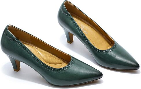 Mona flying Women's Leather Pointed Toe Dress Pumps Comfort High Heels Office Work Shoes for Ladies in Saudi Arabia