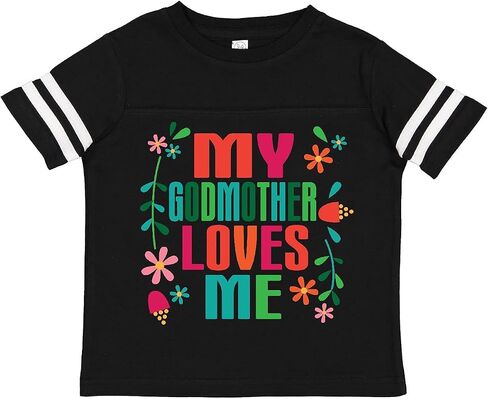 تي شيرت Inktastic My Godmother Loves Me للفتيات الصغار in Kuwait