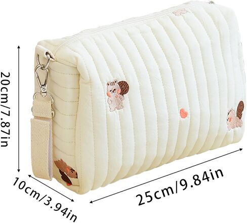 Small Hanging Organizer Pouch for Stroller or Wall Multi-Purpose Storage Bag with Embroidered Detail for Wife Mom Beige in Saudi Arabia