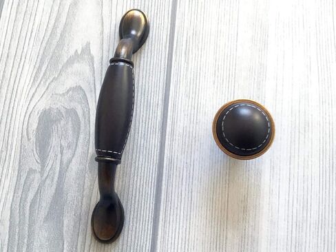 3.75" C-C Drawer Pull Handles Cabinet Knobs Dresser Pull Kitchen Door Handles Ceramic Coffee Brown Gold Bronze Hardware Porcelain 3 3/4" 96 mm Centers/C-C:3.75" (L:5.7) in Saudi Arabia
