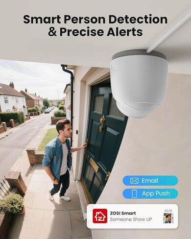 ZOSI C220 8CH 4MP QHD 2.5K PoE Home Security Camera System, 8CH 5MP 3K NVR with 2TB HDD for 24/7 Record, 4 x 4MP(1440p) Dome IP Cameras Outdoor Indoor,Smart AI Human Detection,Two-Way Audio (Renewed) in Saudi Arabia