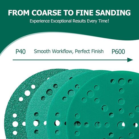 6-Inch Sanding Discs 50 Pack, 49-Hole Hook and Loop, Film Backed Sandpaper Assortment – Grits 80/120/150/180/220, Compatible with Festool Sanders in Saudi Arabia