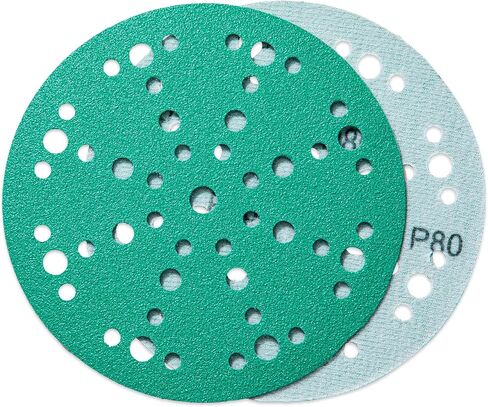 6-Inch Sanding Discs 50 Pack, 49-Hole Hook and Loop, Film Backed Sandpaper Assortment – Grits 80/120/150/180/220, Compatible with Festool Sanders in Saudi Arabia
