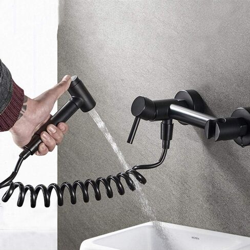 Hand HeldSprayer Kit Cloth Diaper Sprayer Set -ToiletToilet Spray Gun Toilet Flusher Companion Wall Mounted in Kuwait